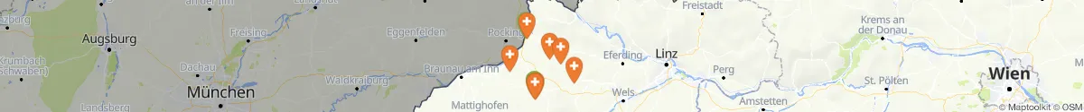 Kartenansicht für Apotheken-Notdienste in der Nähe von Mayrhof (Schärding, Oberösterreich)